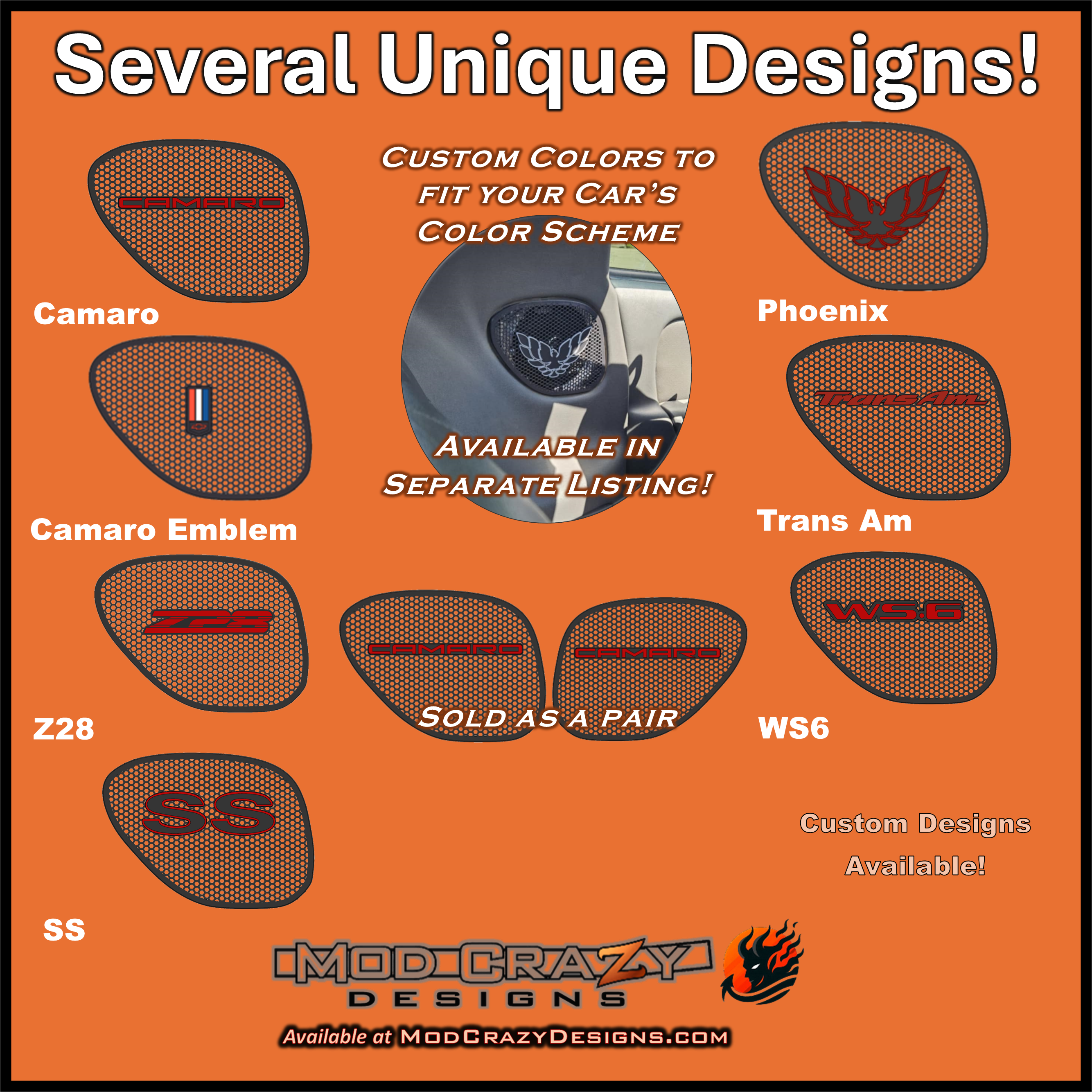 Upgraded Sail Panel Speaker Grilles for Camaro Firebird Trans Am 1993 2002