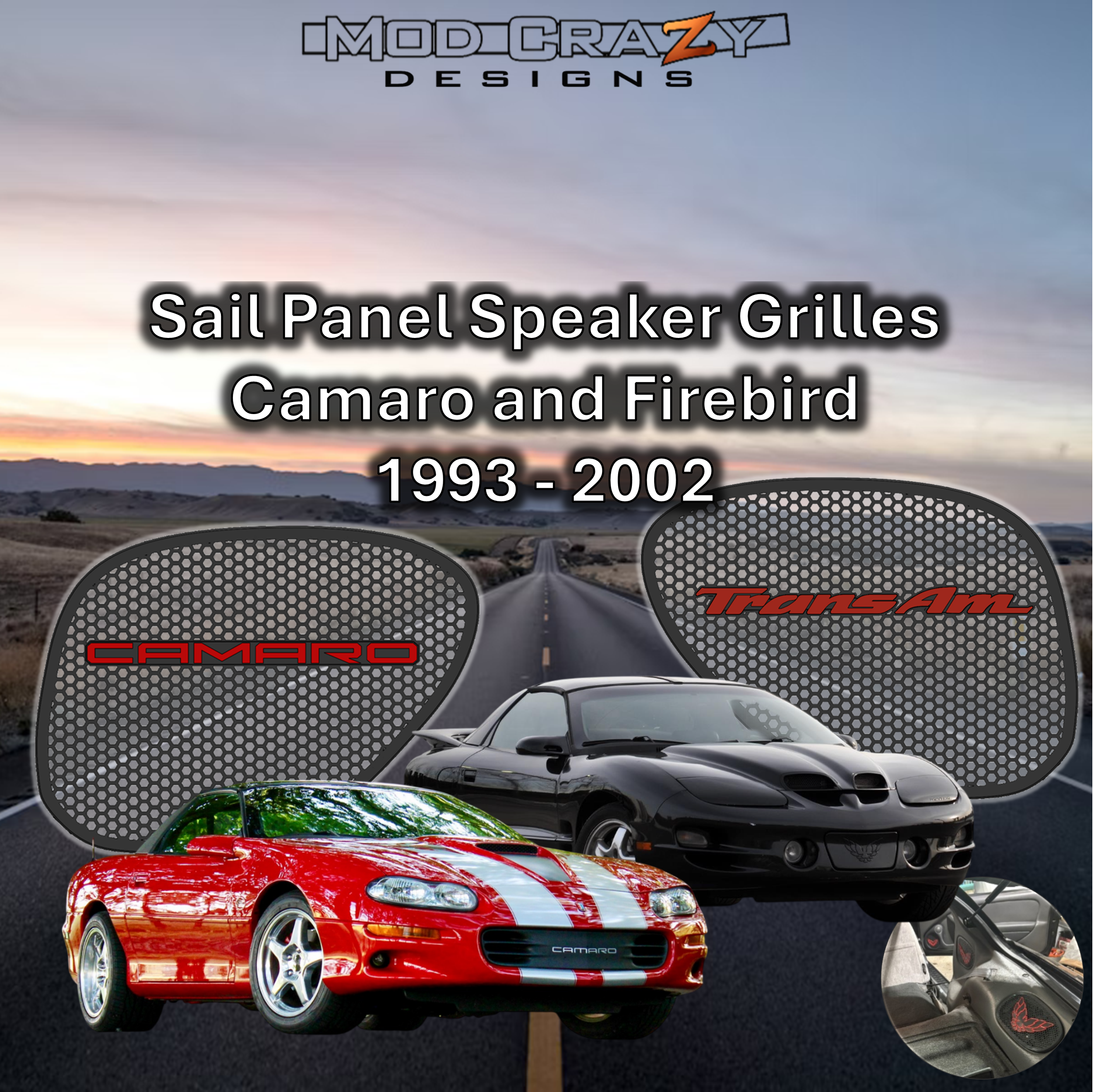 Upgraded Sail Panel Speaker Grilles for Camaro Firebird Trans Am 1993 2002