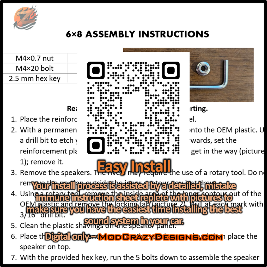 6×8 Speaker Upgrade Kit for Camaro Firebird Trans Am 1993 2002