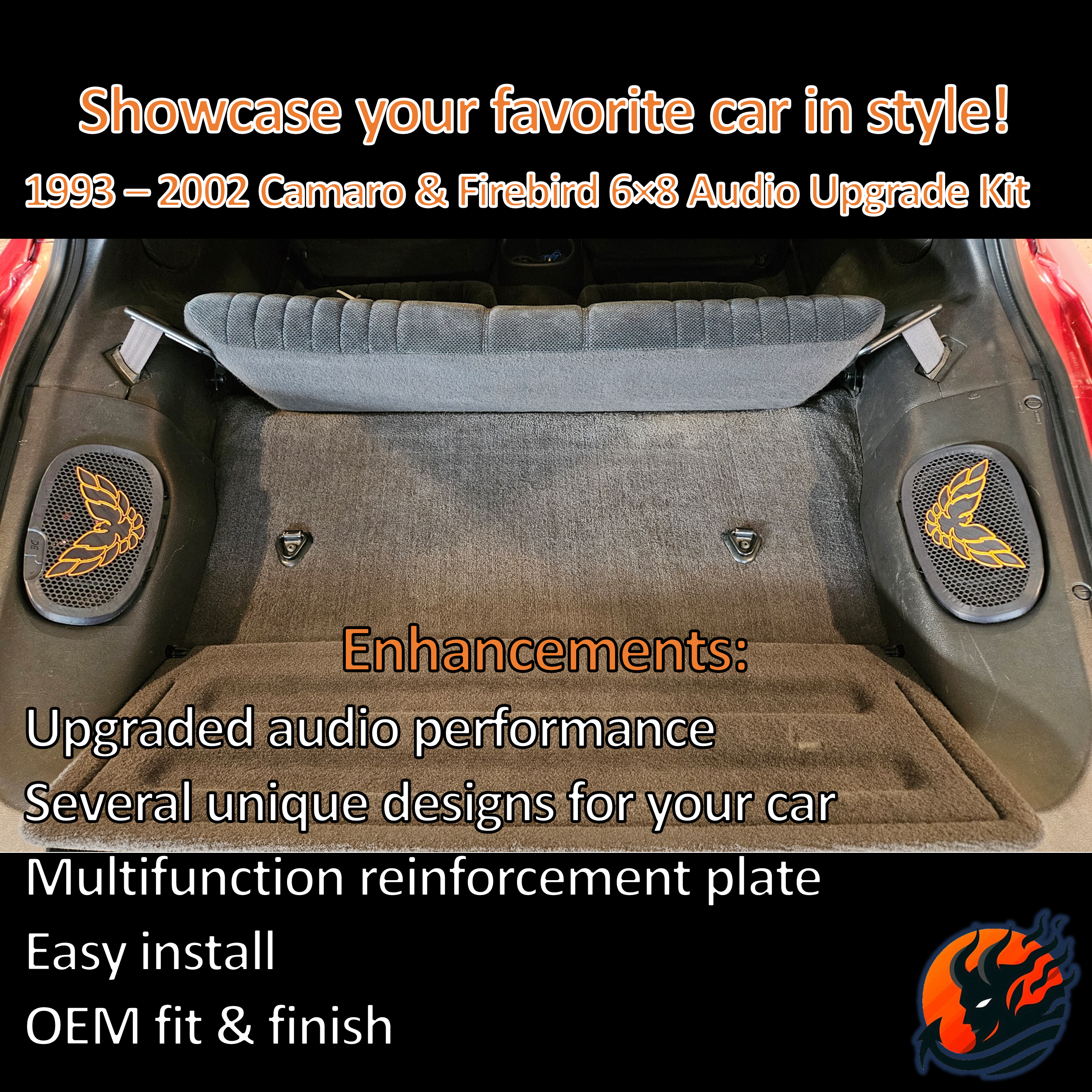 6×8 Speaker Upgrade Kit for Camaro Firebird Trans Am 1993 2002