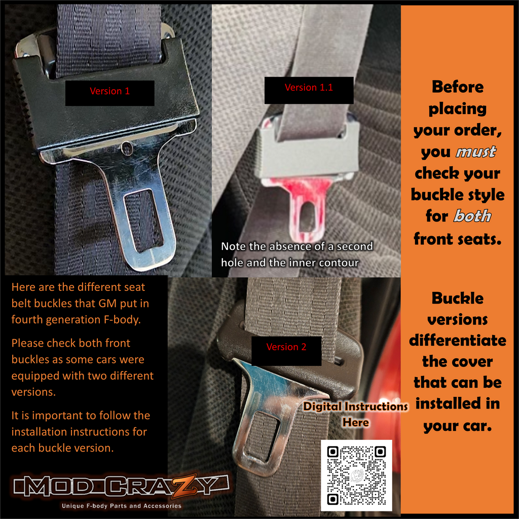 F-body Buckle Fix Cover for Camaro Firebird Trans Am 1993 2002 Fit for Certain Buckles Only