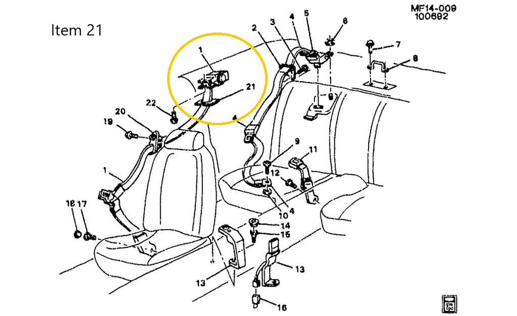Seat Belt / Headliner Escutcheon (2)