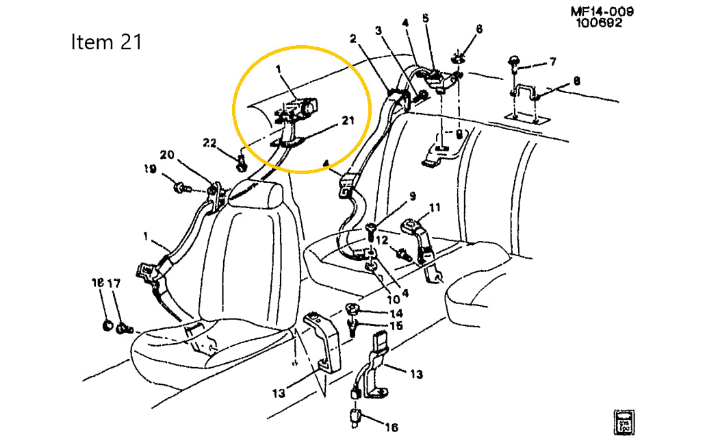 Seat Belt / Headliner Escutcheon (2)