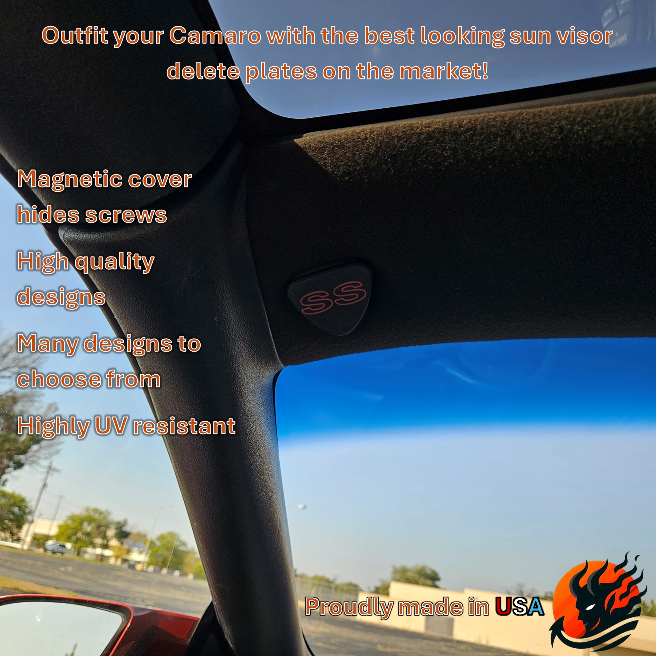 Sun Visor Delete Plates for Camaro Firebird Trans Am 1970 2002
